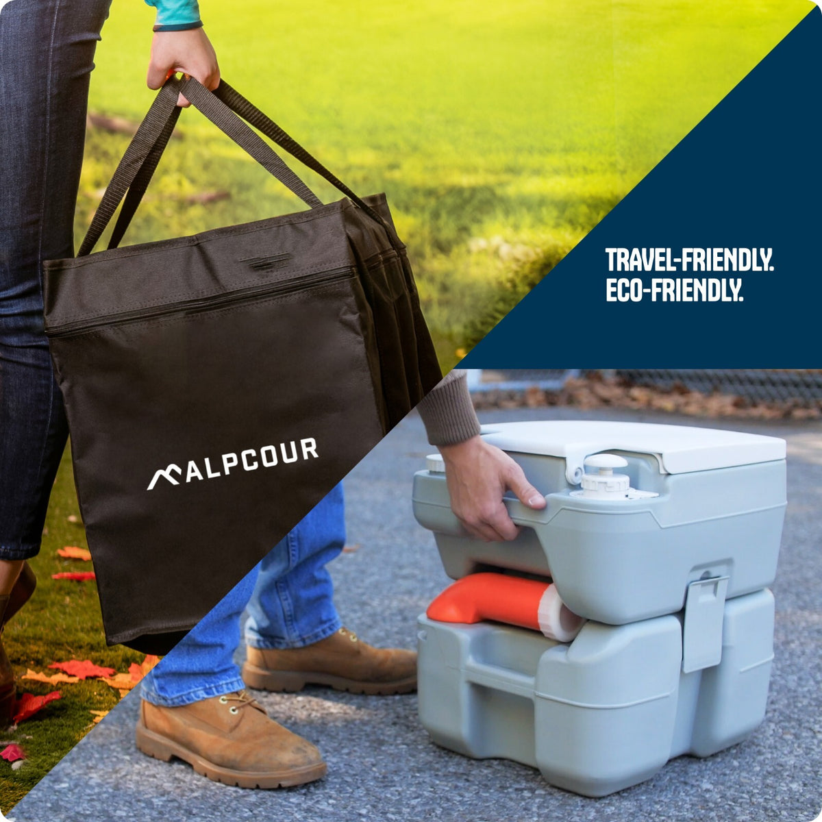 Portable RV Toilet with Storage Bag, Camping & Boat Commode