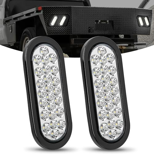 6 Inch Oval Trailer Tail Light 2PCS Waterproof LED Backup & Tail Lights