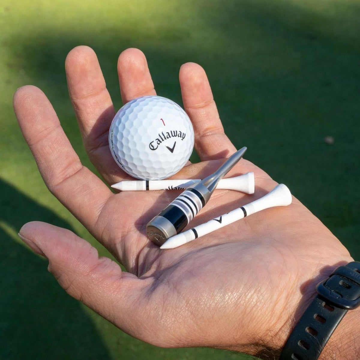 Golf Divot Repair Tool with Ferrule - Silver Callaway Style