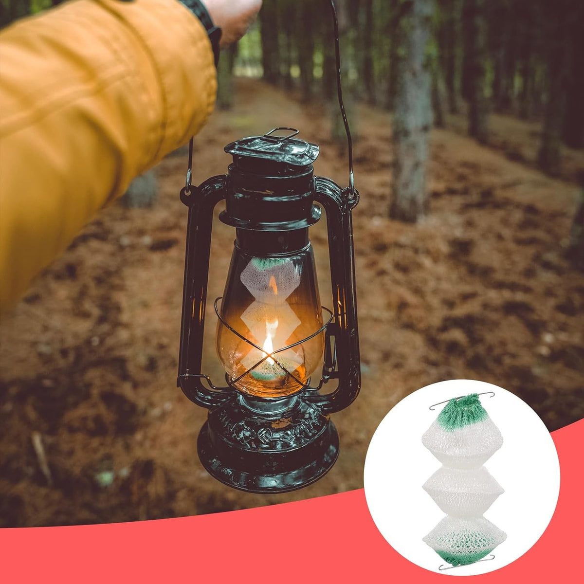6 Pcs Propane Lantern Gas Mantles with Clips for Camping and Outdoor Use
