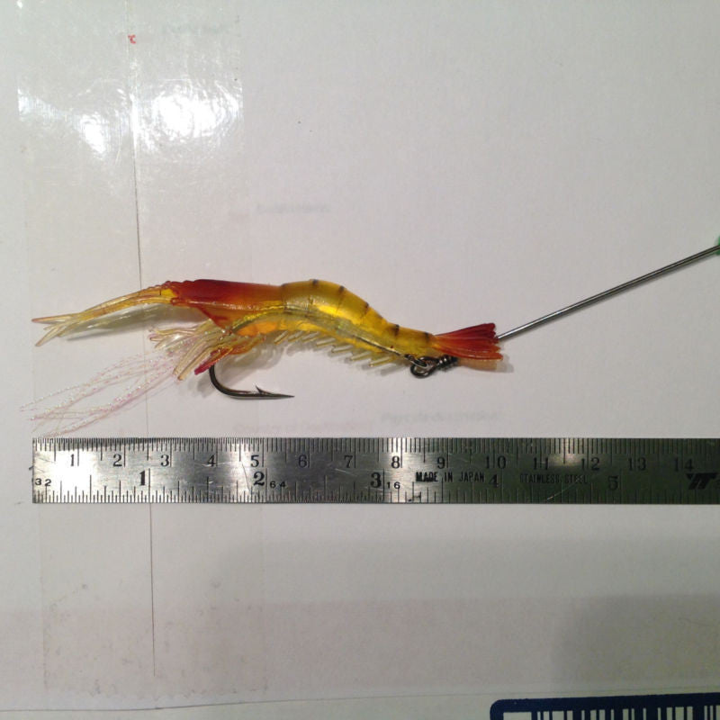 Giant Live Shrimp Fishing Lure Set with Hooks - 4 Inch Soft Silicone Baits for Bass