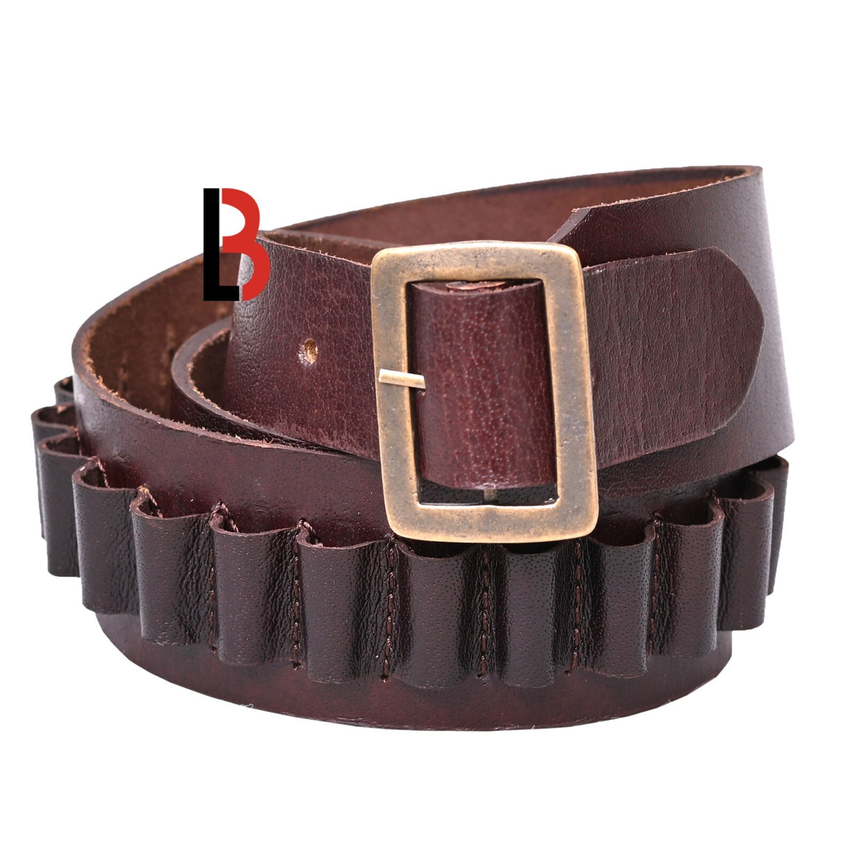 Cowhide Leather Adjustable Bandolier Cartridge Belt for 9MM and 38SPL