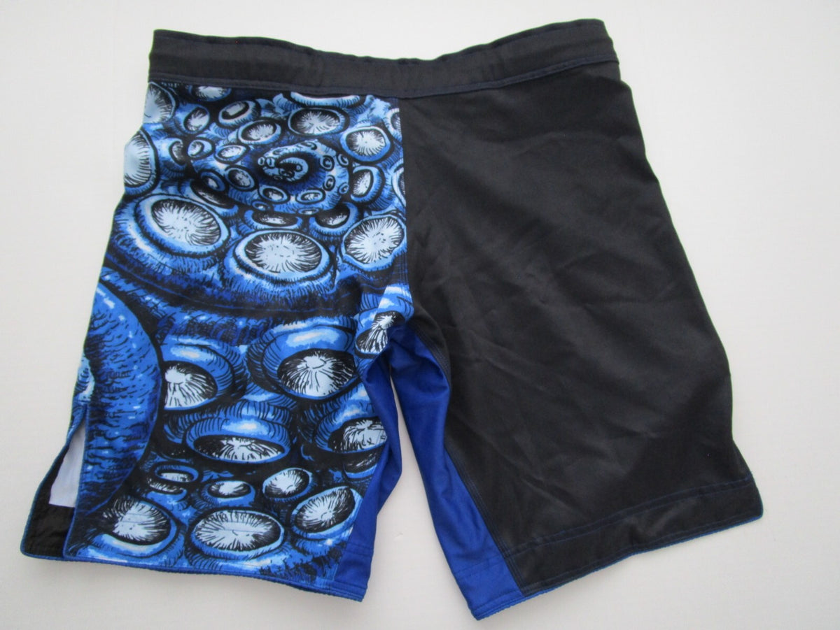 Men's Raven Fightwear BJJ MMA Fight Shorts Black Blue 38