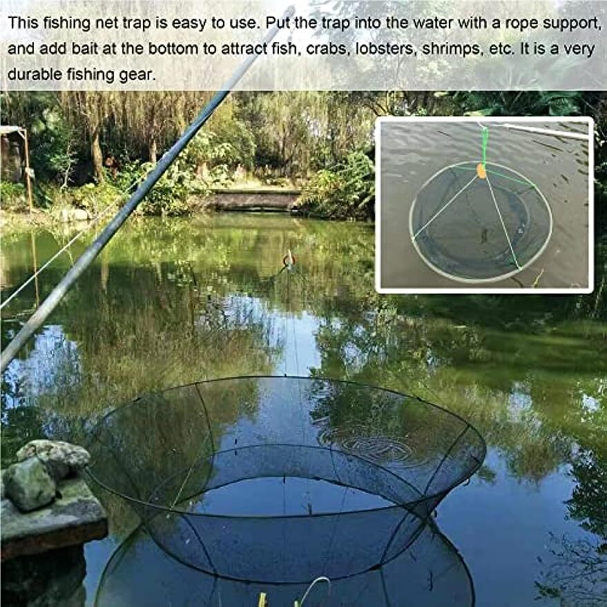 Foldable Fishing Landing Net for Catching Fish Crab Shrimp & Lobster