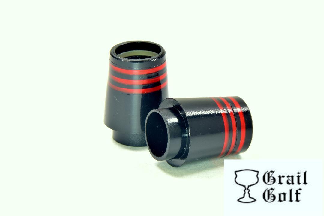 Golf Ferrules Ultra-Premium Black Collared Taper Tip with Red Rings - Multiple Sizes