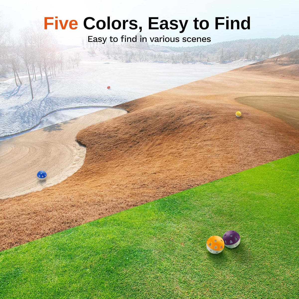 Practice Golf Balls 20 Pack High Visibility Indoor Outdoor Wear-Resistant