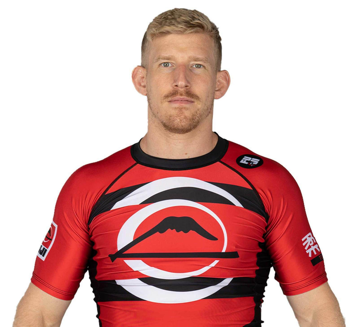 MMA Rashguard Short Sleeve Compression Shirt for BJJ & Training - Red