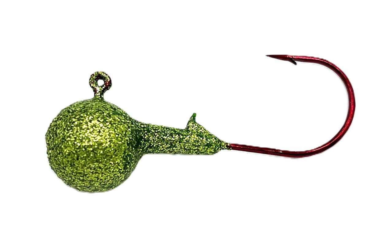 13 Pack 1/64 Oz Painted Round Head Crappie Fishing Jigs with Aberdeen Hooks