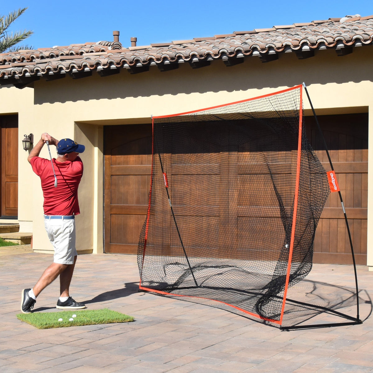 10' x 7' Golf Practice Net for Indoor Outdoor Swing Training with Ball Return