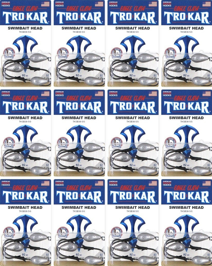 Fishing Hooks Set - 12 Packs 5/0 Weighted Swimbait Jig Heads 3/8 Oz