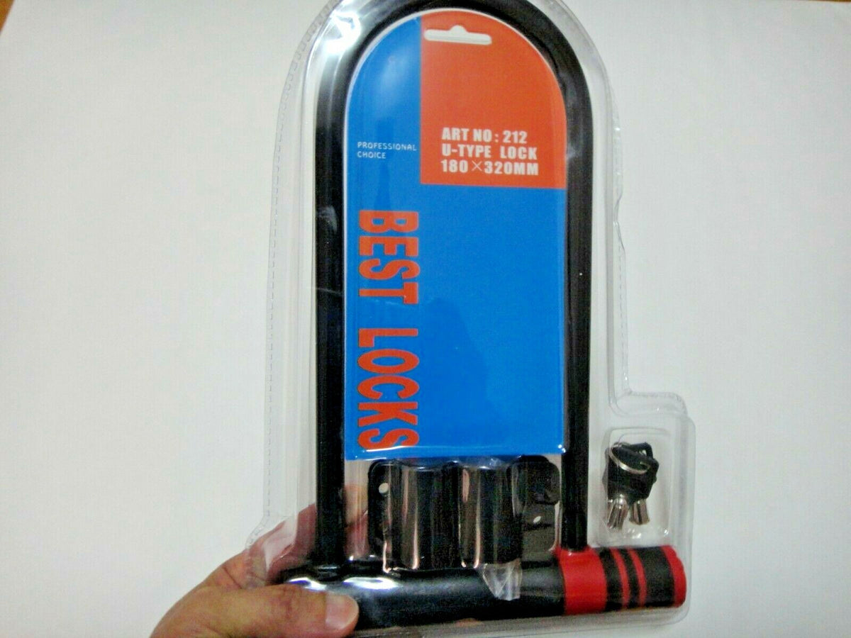 Heavy Duty Bicycle Motorcycle Scooter U Lock 12x5.25 Inch Anti-Theft Security