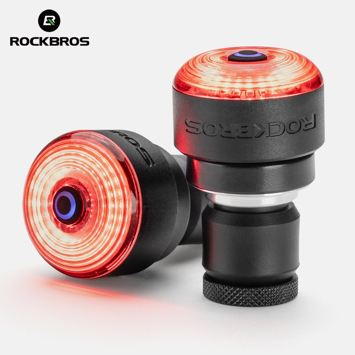 Bike Handlebar End Plugs Light with Brake & Vibration Sensing - Rechargeable