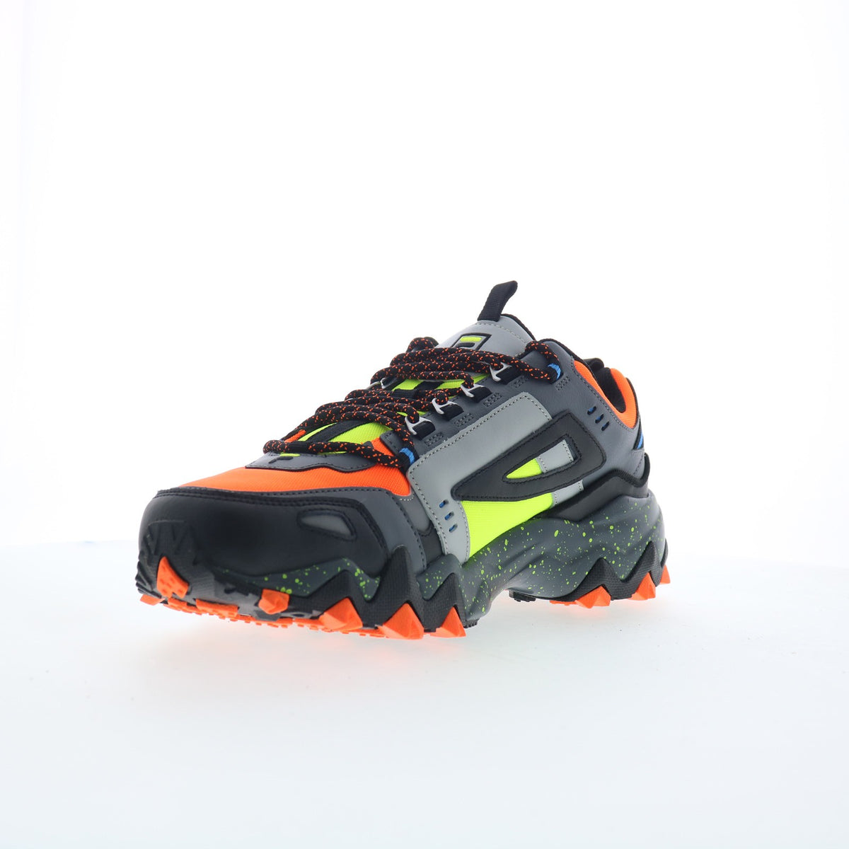 Men's Orange Leather Hiking Shoes - Trail Running Sneakers