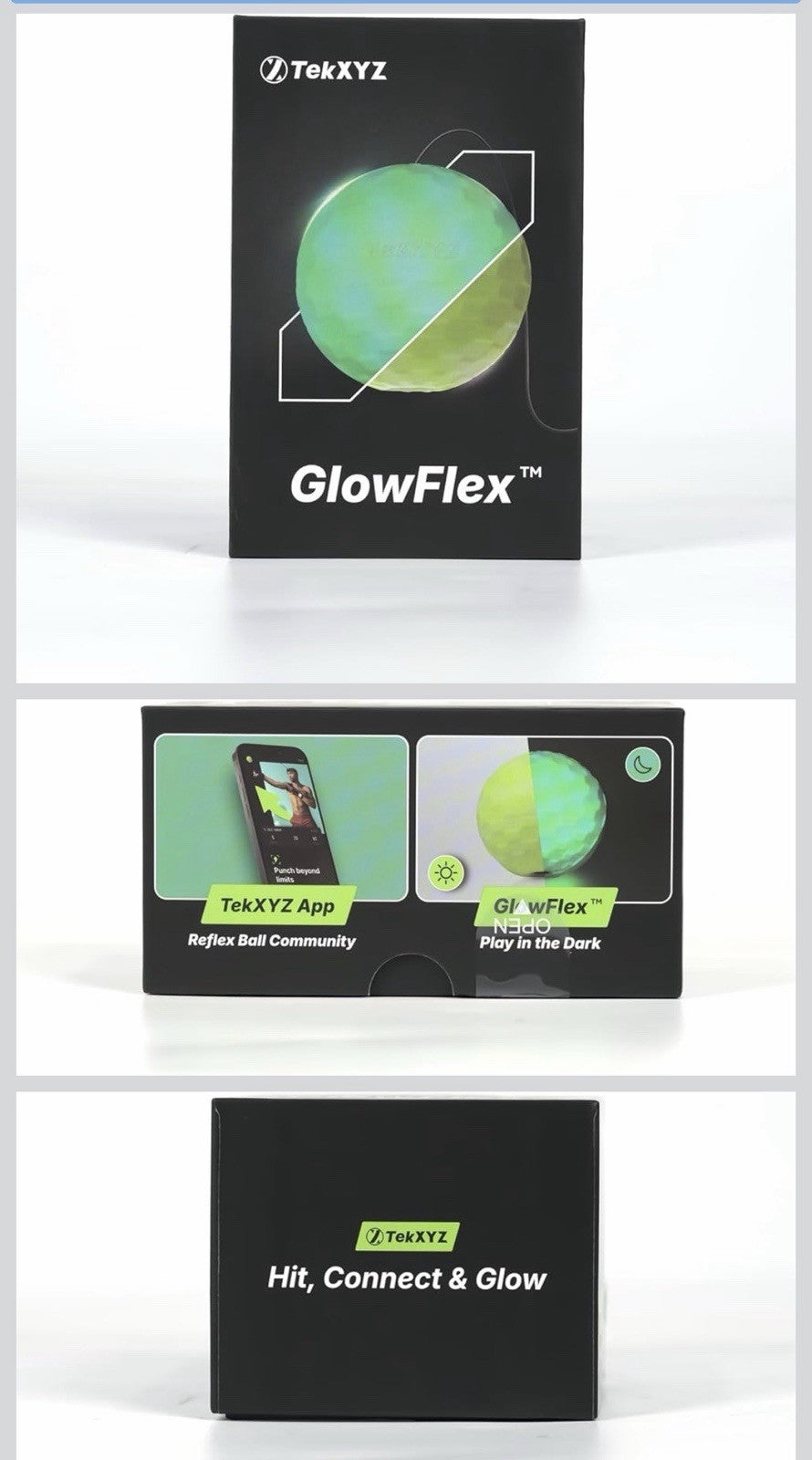 Glow-in-The-Dark Reflex Ball with Counter App Neon Yellow Fitness Toy