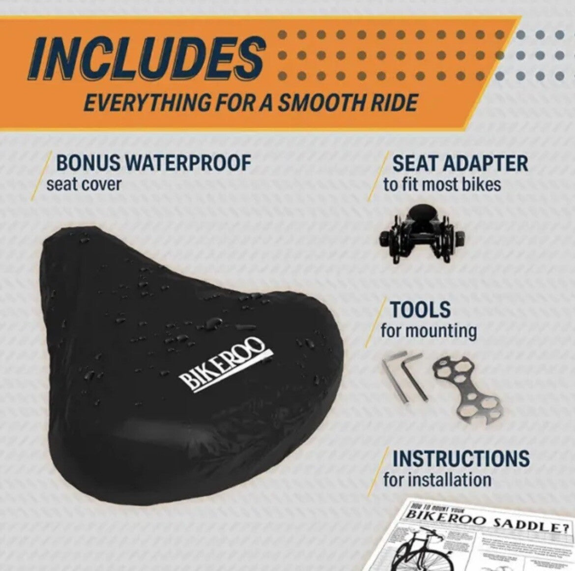 Oversized Bike Seat with Elastomer Springs for Comfort - Universal Fit