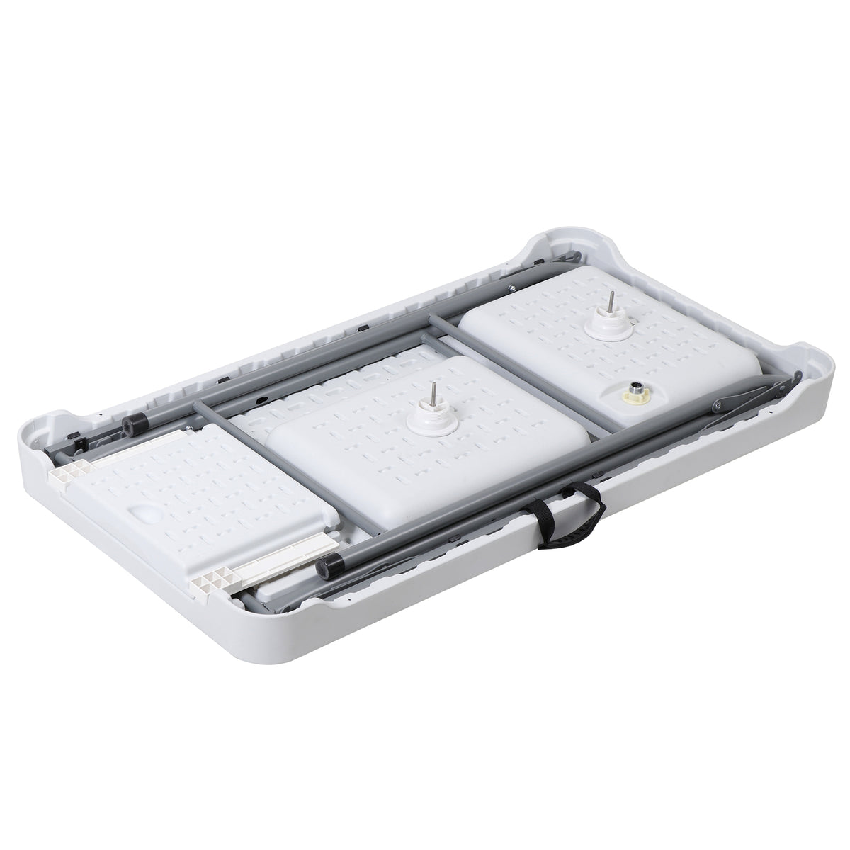 Fish Cleaning Station with Dual Sinks and Swivel Faucet - Portable Folding Camping Table