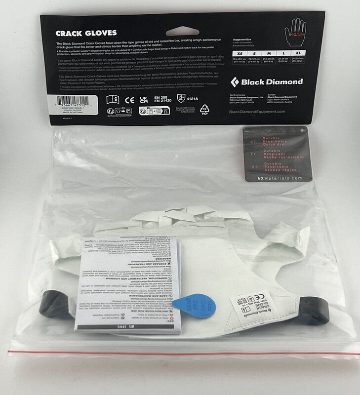 Unisex Rock Climbing Gloves White Large - Crack Gloves by Black Diamond