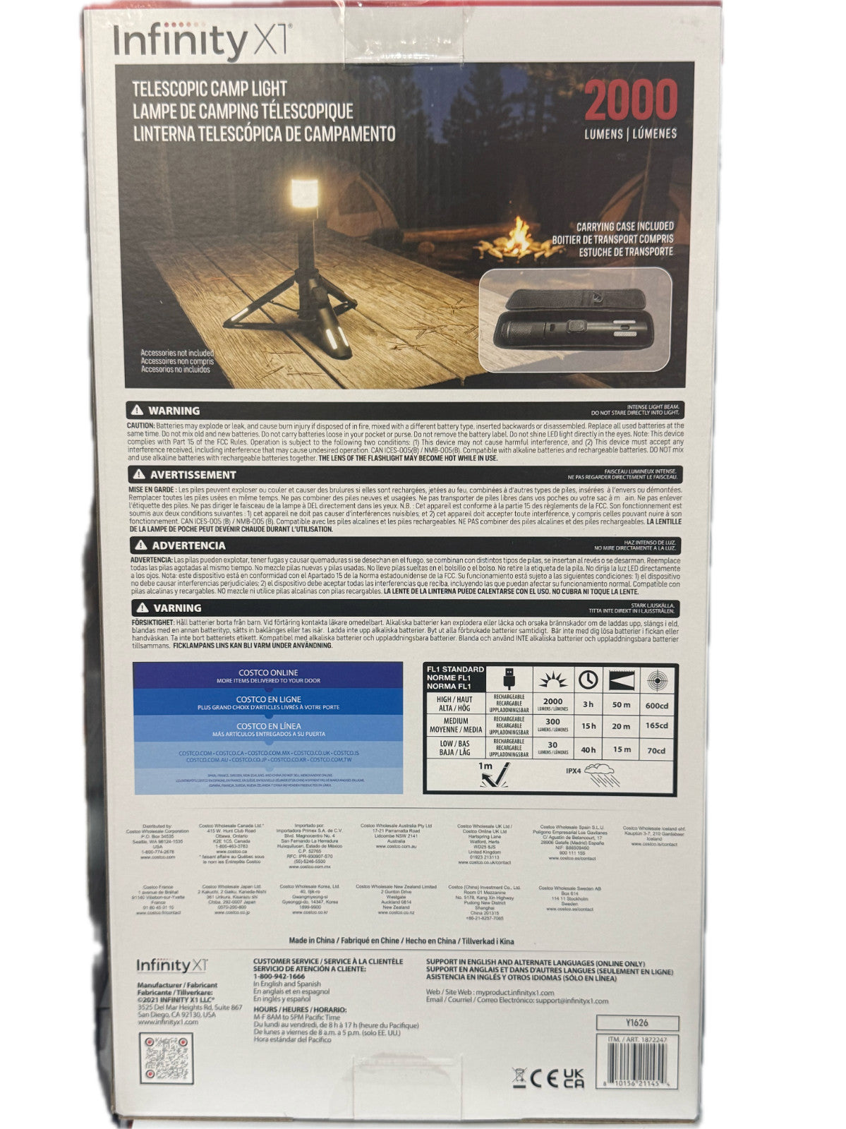 Infinity X1 2000-Lumen Camping Lantern - Bright Outdoor Camp Site Light
