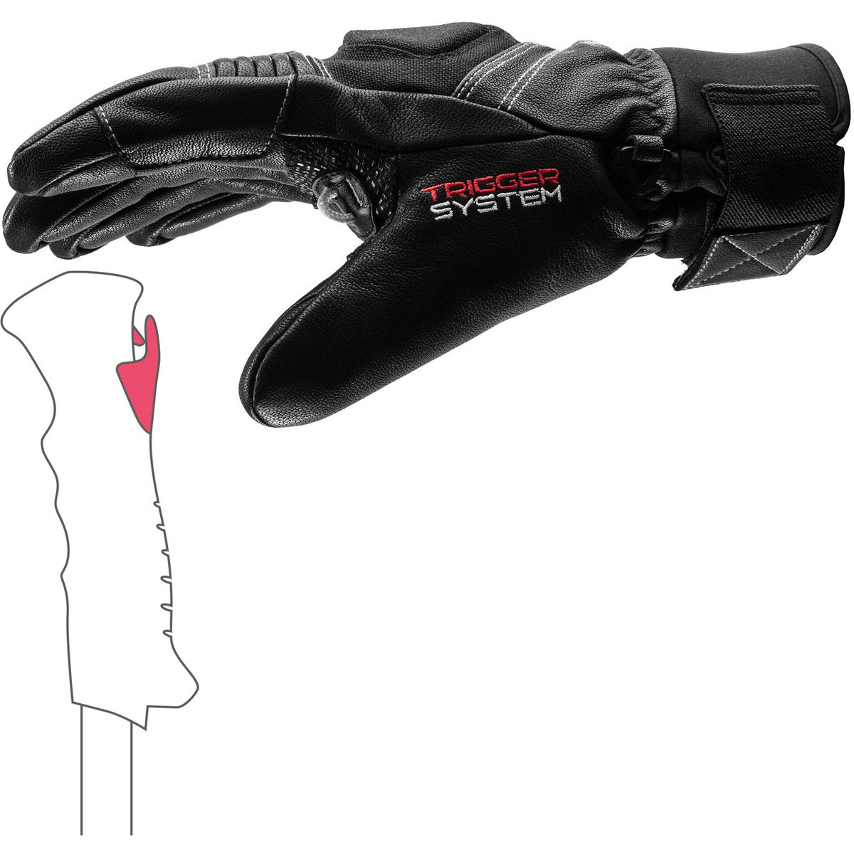 Premium Ski Gloves for Alpine Skiing & Snowboarding - Goatskin Leather, Trigger S Compatibility