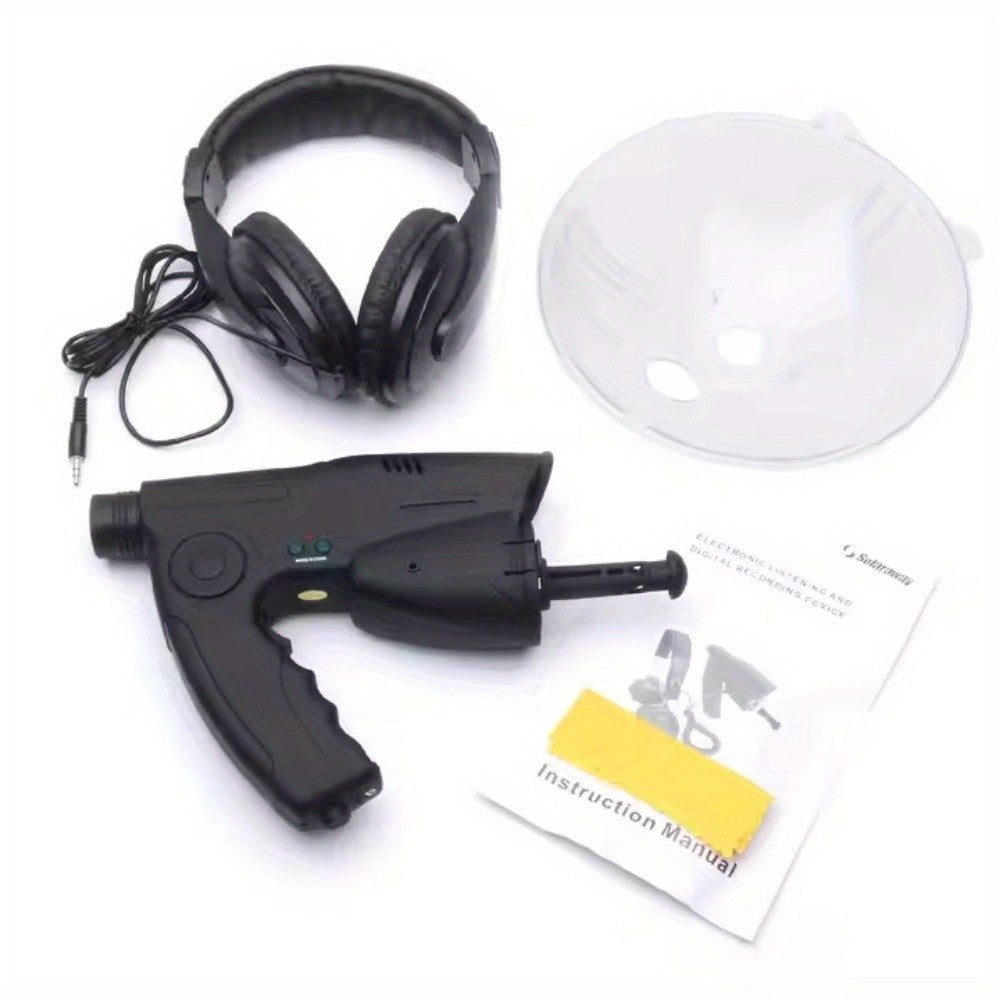 Parabolic Microphone Bird Observation Device with Headphones - Monocular Spy Camera