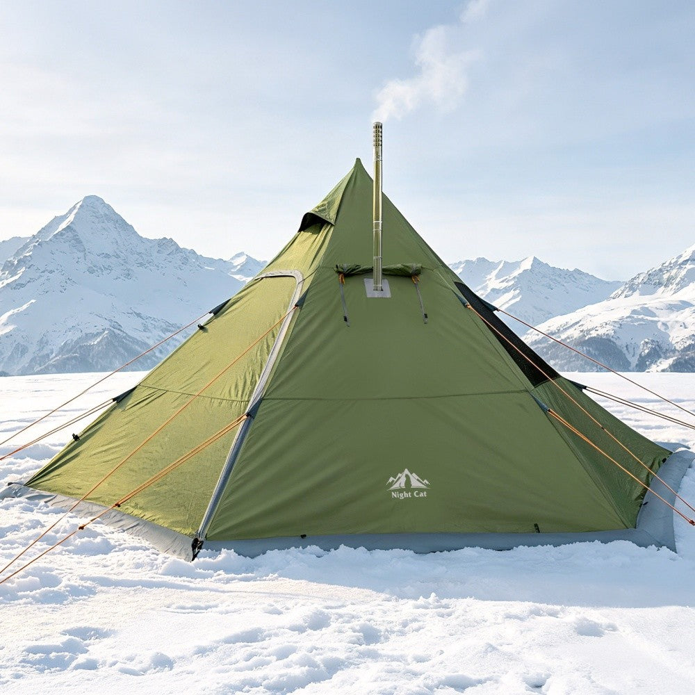 6-Person Camping Tent with Rainfly Mesh Windows Large Door Ground Stakes