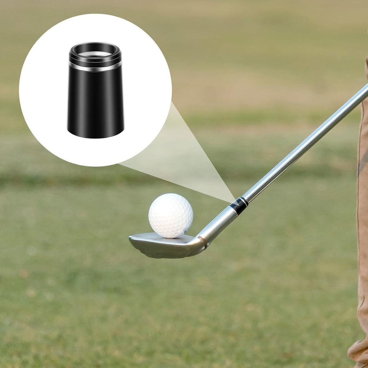 10 Pack Black Golf Ferrules .370 Size with Silver Ring for Clubs