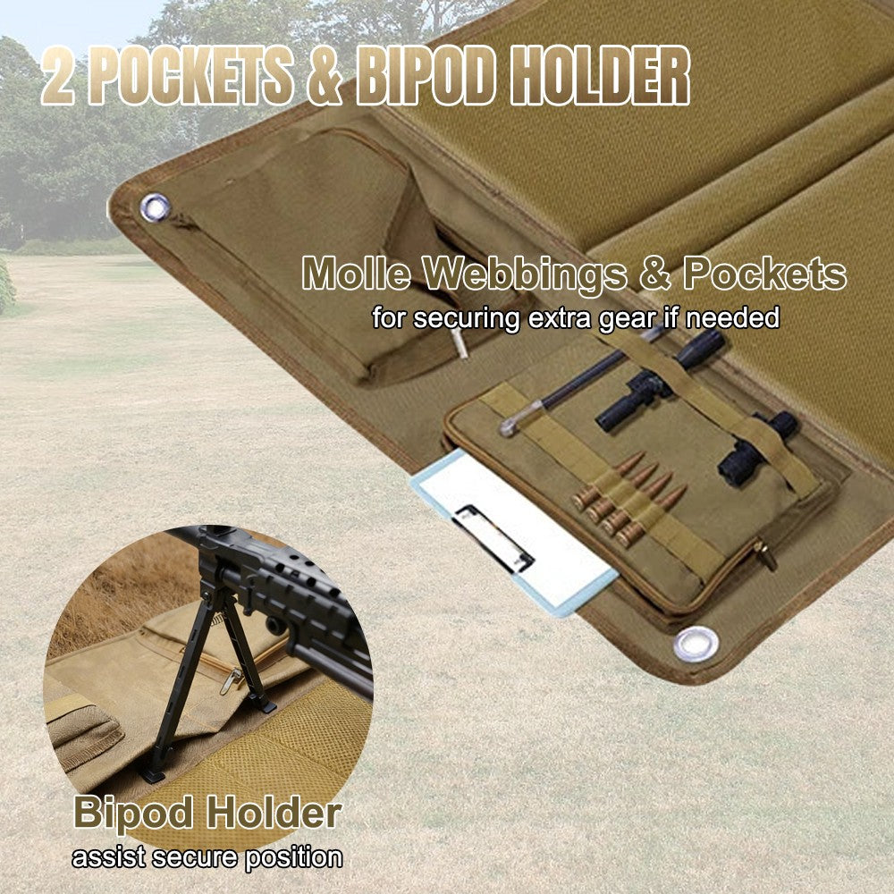 Heavy Duty Shooting Mat with Padded Roll for Range, Hunting & Military Use