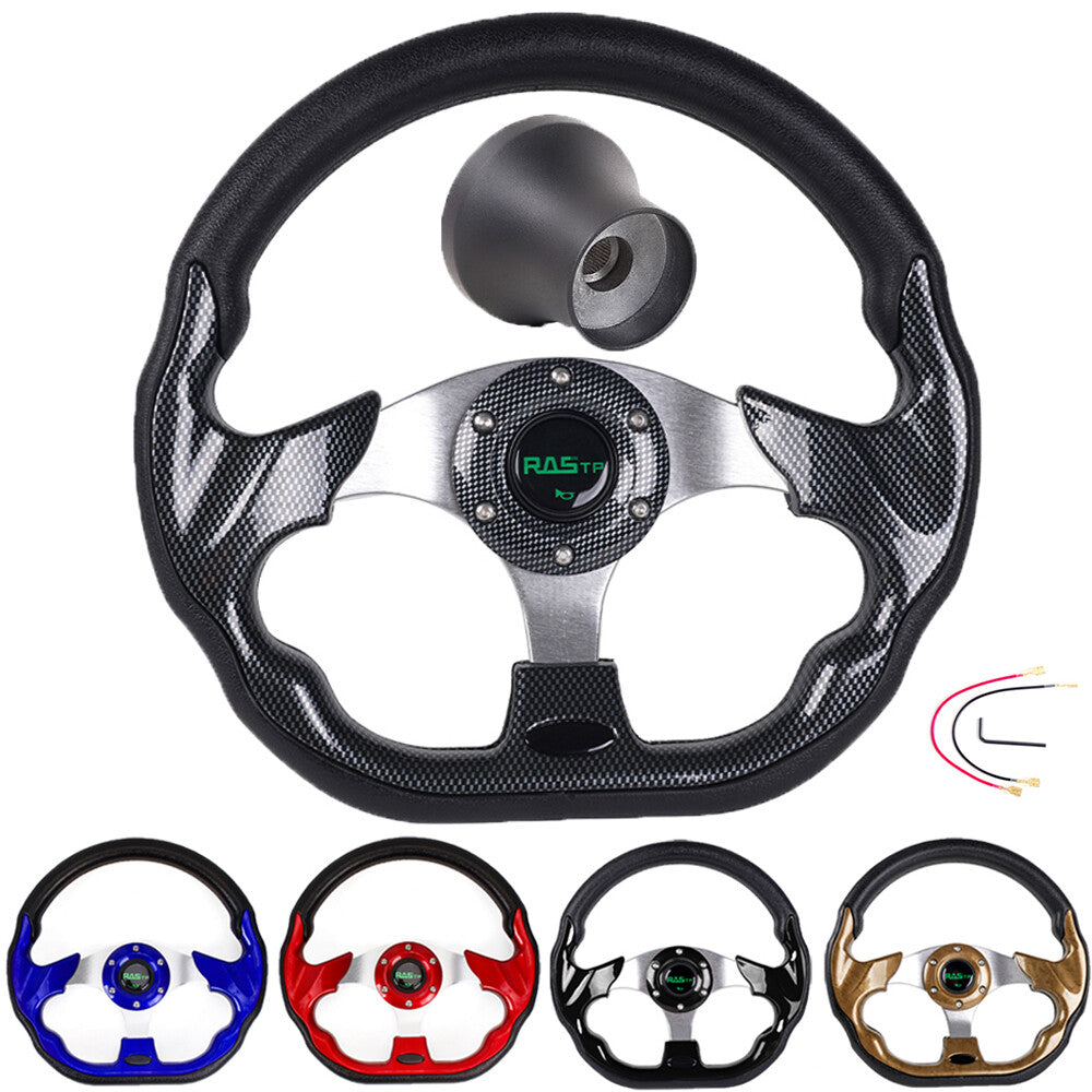 13-Inch Golf Cart Steering Wheel with Hub Adapter for EZGO Yamaha Club Car