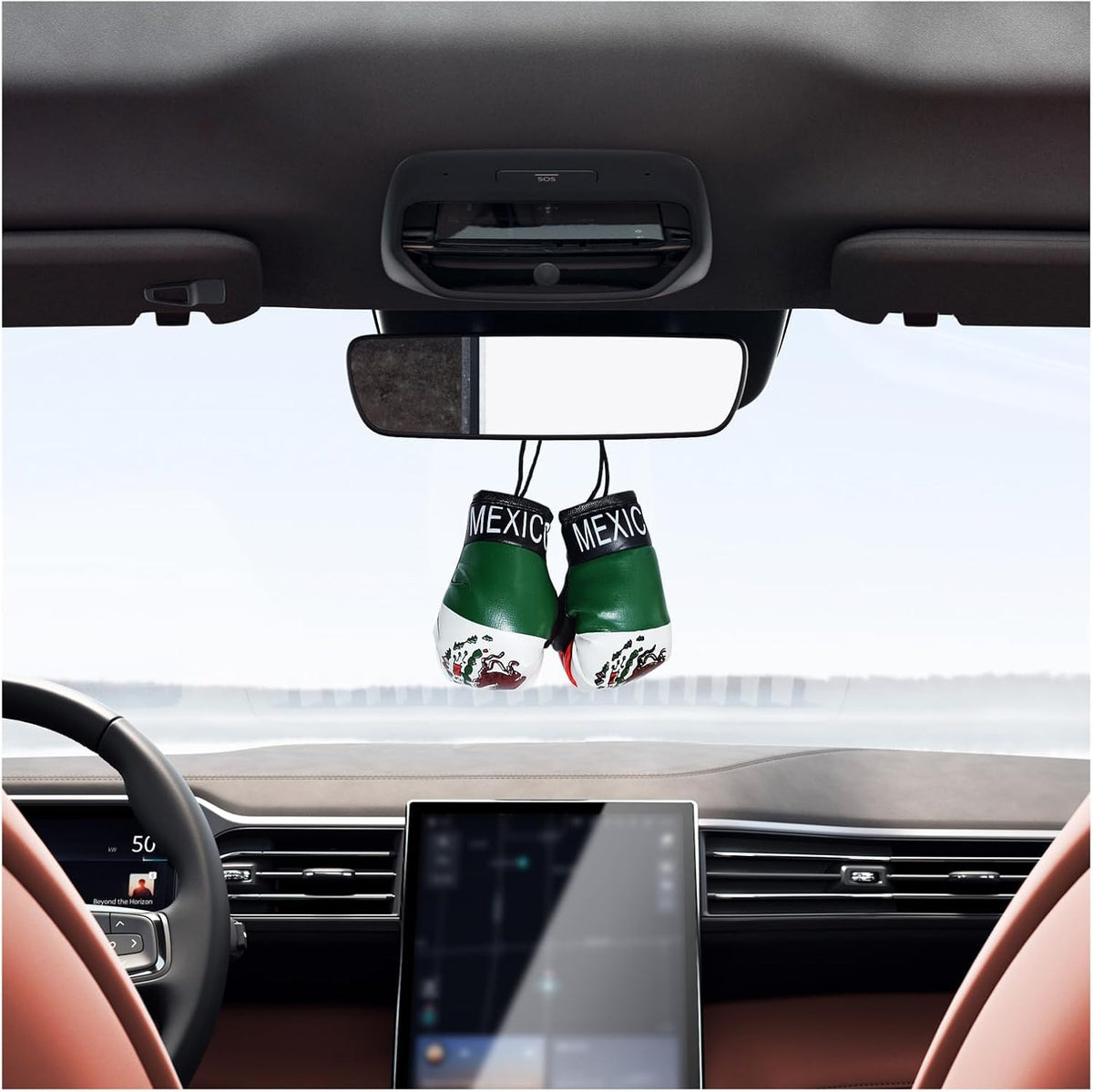 Mini Boxing Gloves Car Mirror Hanging Ornament - Mexico-Inspired Decor