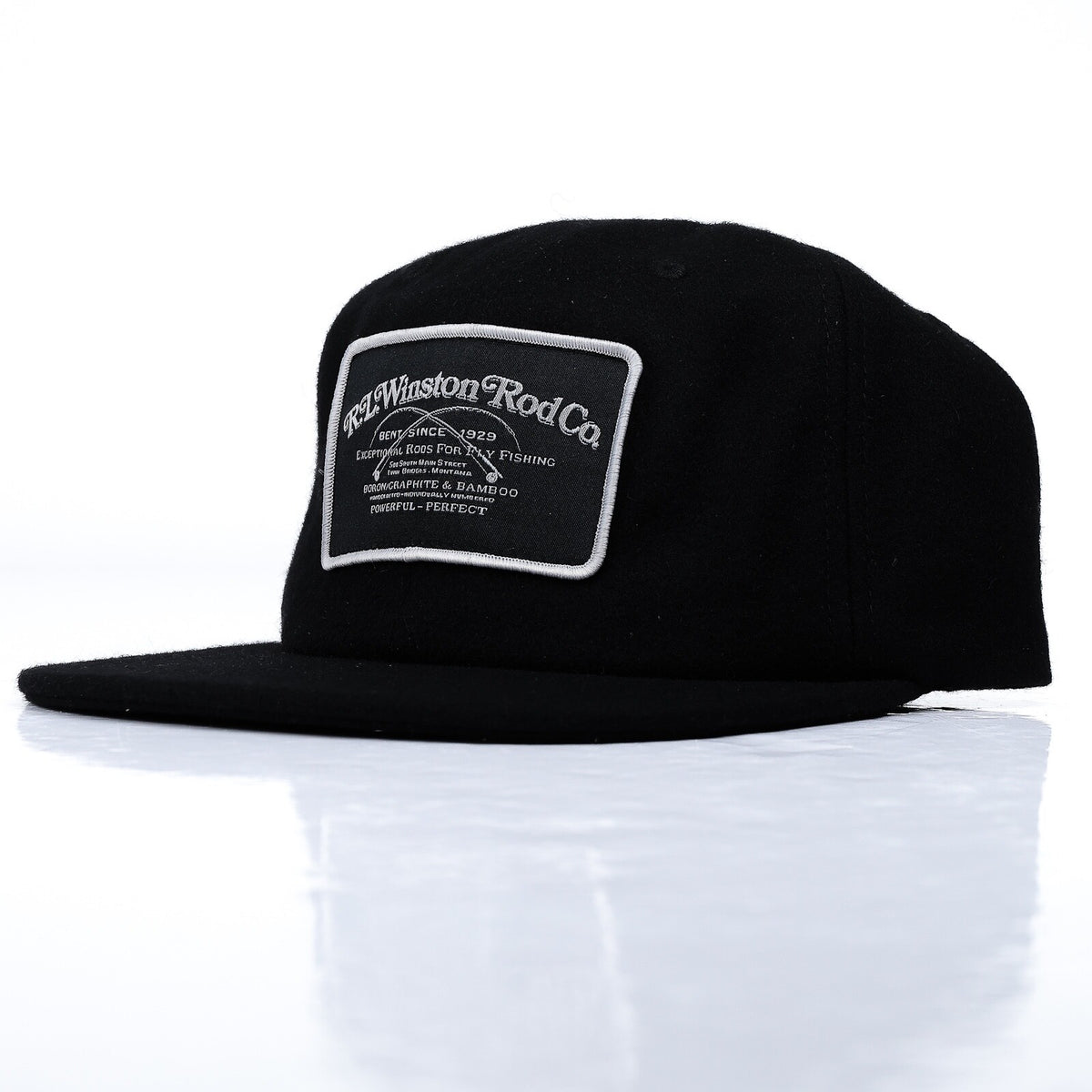Winston Powerful Perfect Hat - Wool & Polyester Black Sun Hat with Custom Patch