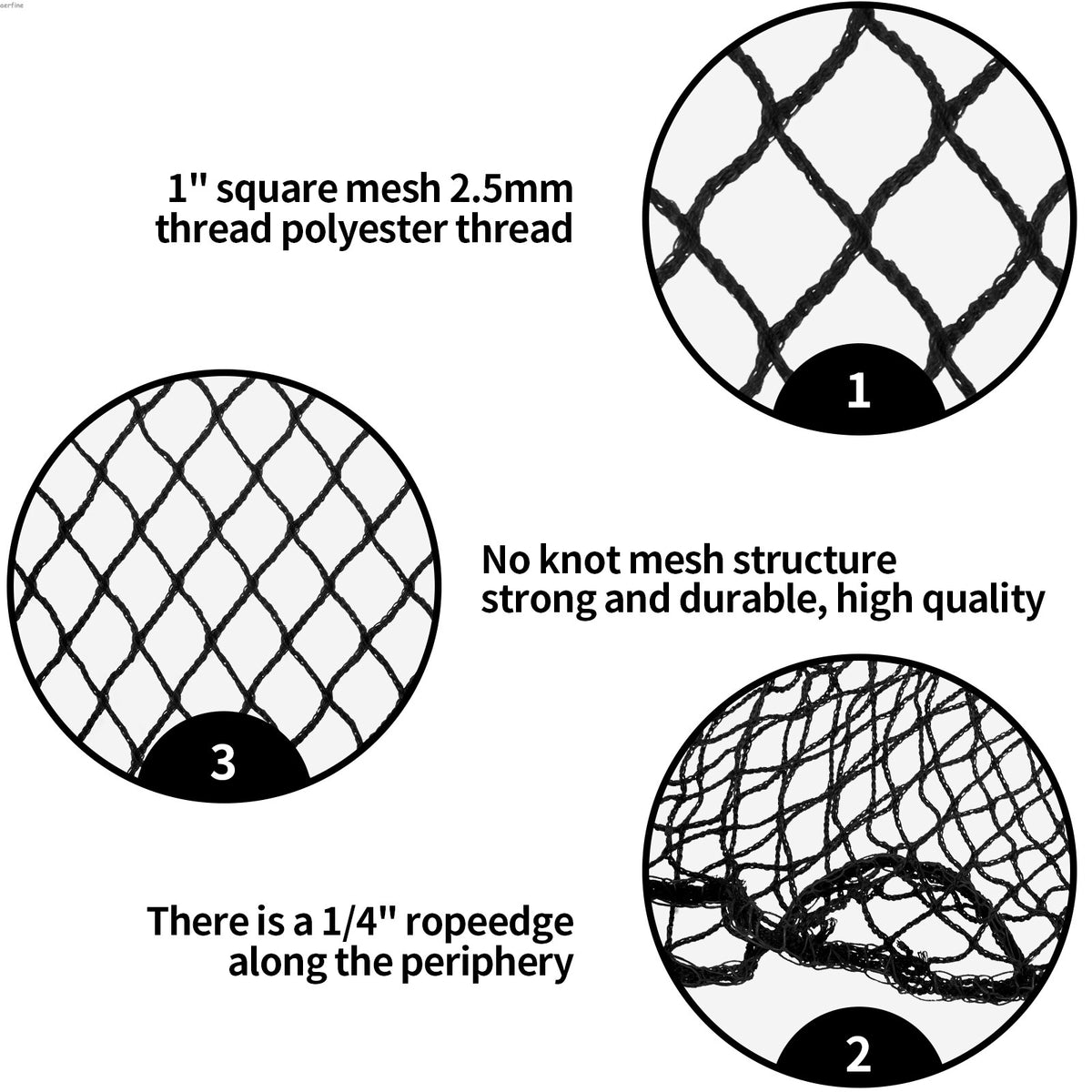 Golf Practice Barrier Net 10x10ft or 15ft High Impact Sports Netting