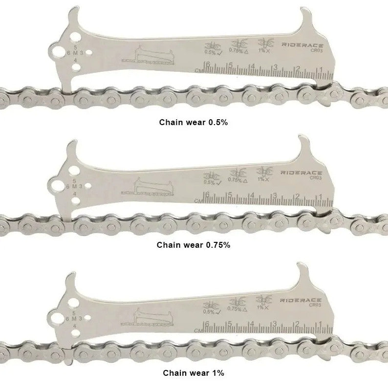 Bicycle Chain Wear Indicator Gauge Tool - Stainless Steel, Multi-Function