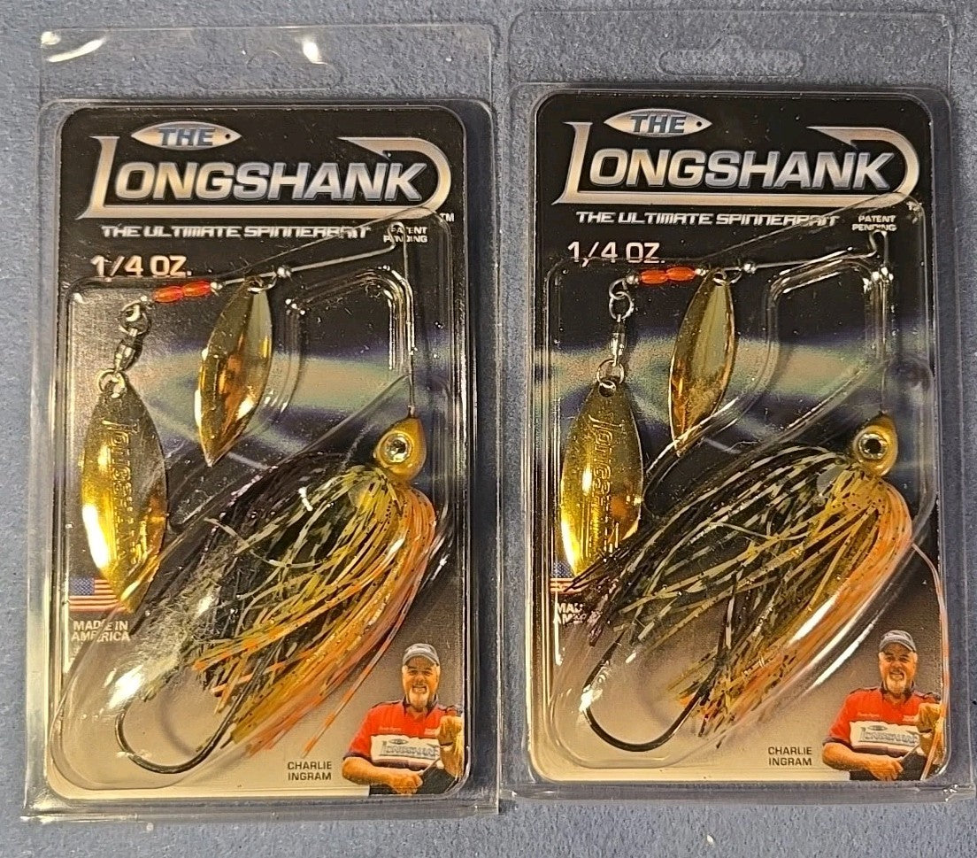 2 Pack Bluegill Spinnerbaits 1/4 oz Double Willow Blades Fishing Tackle