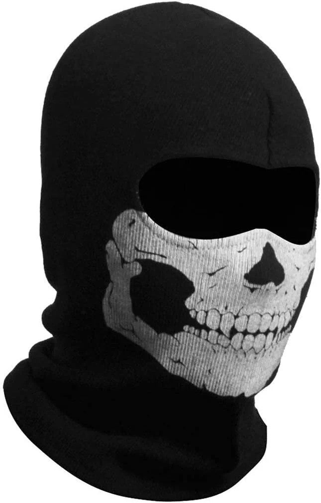 Windproof Full Face Mask for Skiing Motorcycle Outdoor Sports Black Skull Balaclava