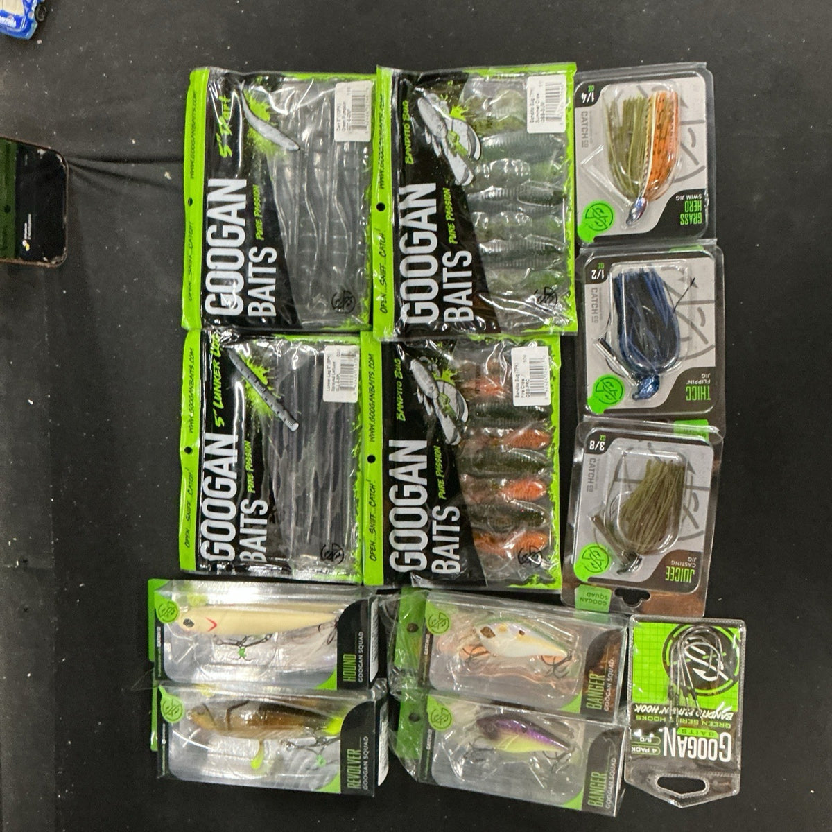 12-Pack Fishing Lure Set with Hard, Soft Plastics, Jigs & Hooks