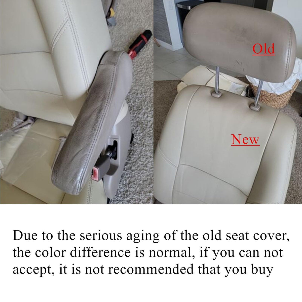 Universal 4-Piece Tan Leather Microfiber Seat Covers for Toyota Tundra & Sequoia 2000-2007