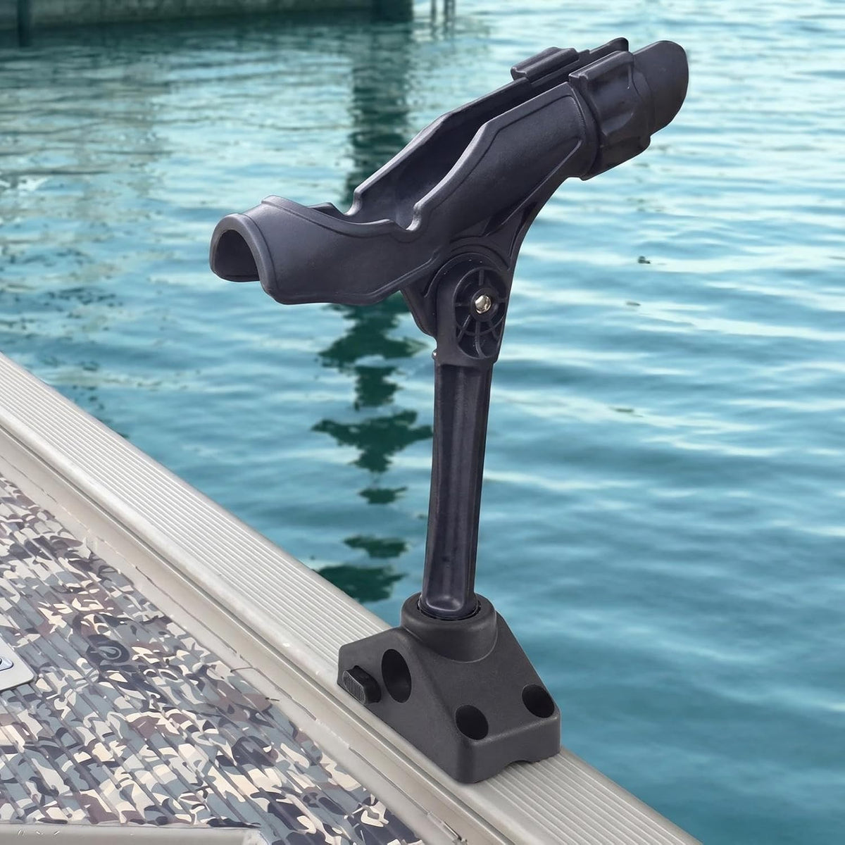 4 Pack Boat & Kayak Fishing Rod Holder Mounting Brackets - Universal Side Deck Locking Mounts