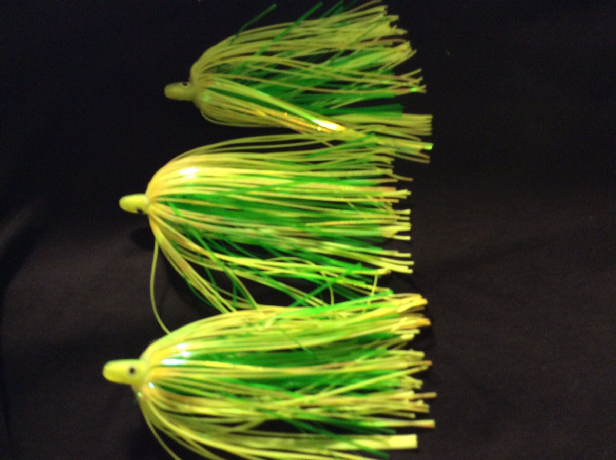 Salmon Trolling Flies Pack of 3-4 Inch Unrigged Silicone & Mylar Baits