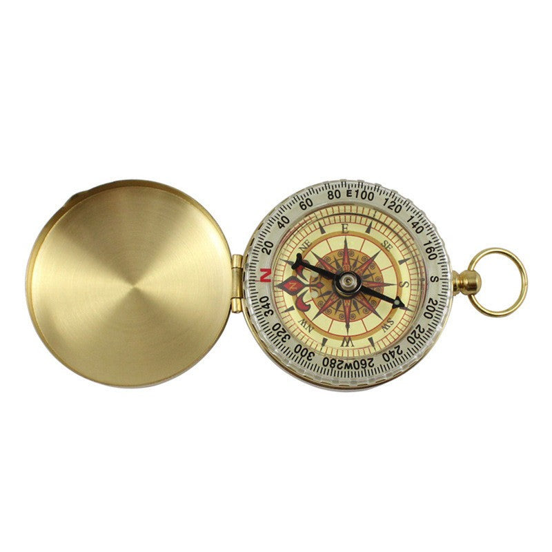Outdoor Camping Luminous Compass Portable Navigation Tool Brass 50mm