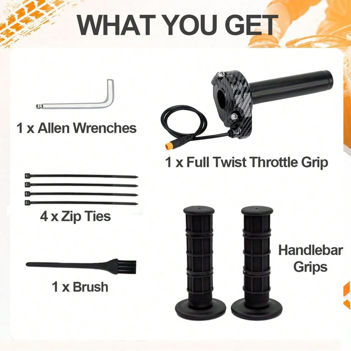 Full Twist Throttle Kit for Ebike 12V-72V - Universal Motorcycle Feel