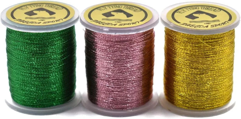 Metallic Yarn Thread for Fly Tying - 20 Colors, High Strength, 80 Yards per Spool