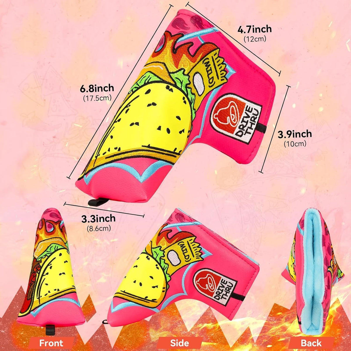 Funny Taco Golf Headcover for Blade Putters - Magnetic Club Protector