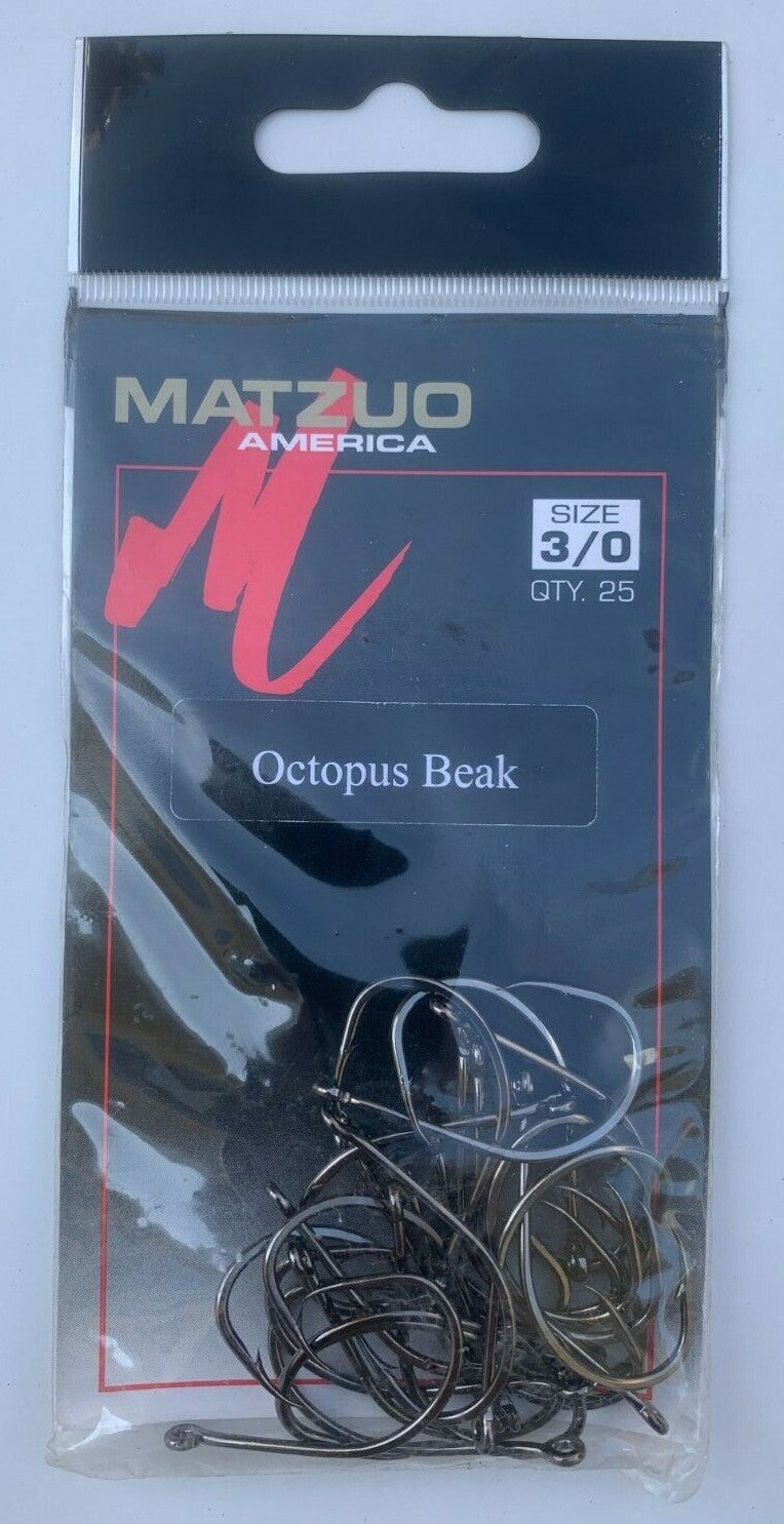 Fishing Hooks - Black Chrome Octopus Beak Hooks Size 3/0 - Pack of 10