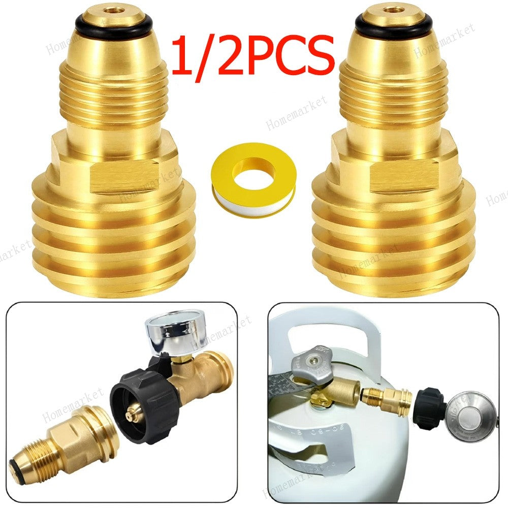 2PCS Propane Tank Adapter 100 lbs LP Tank Valve to Type-1 Fitting for Gas Systems