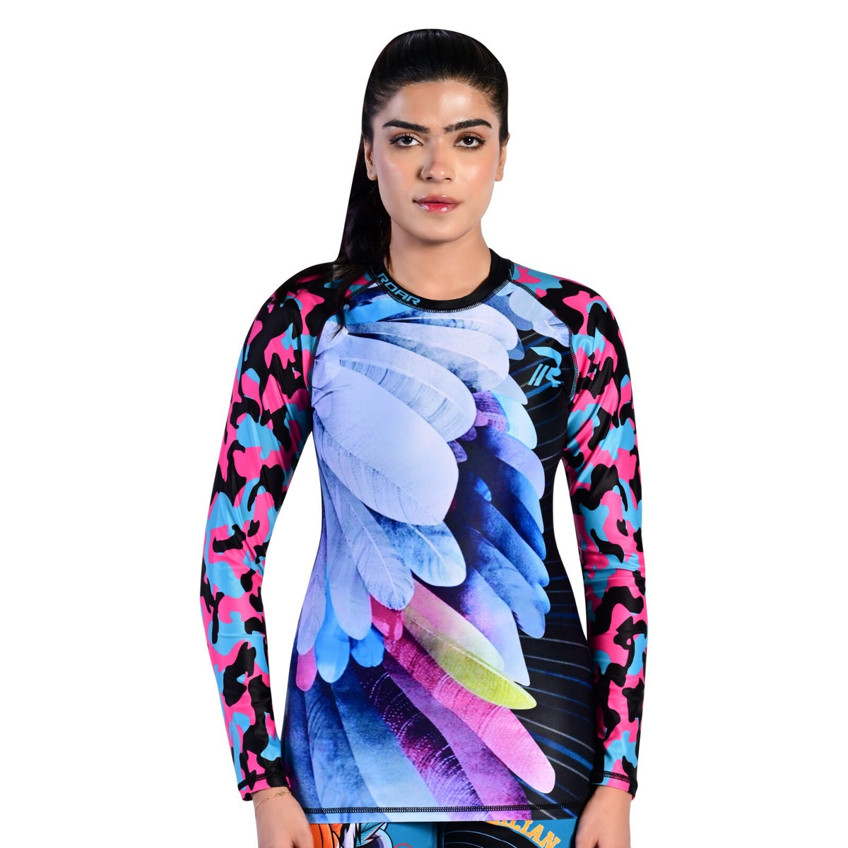 Long Sleeve MMA Rash Guard for Women Compression Fight Wear BJJ Wrestling