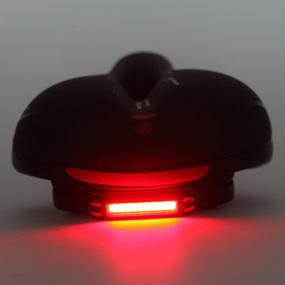Comfort Bike Saddle with Tail Light Shock Absorbing Waterproof Cover