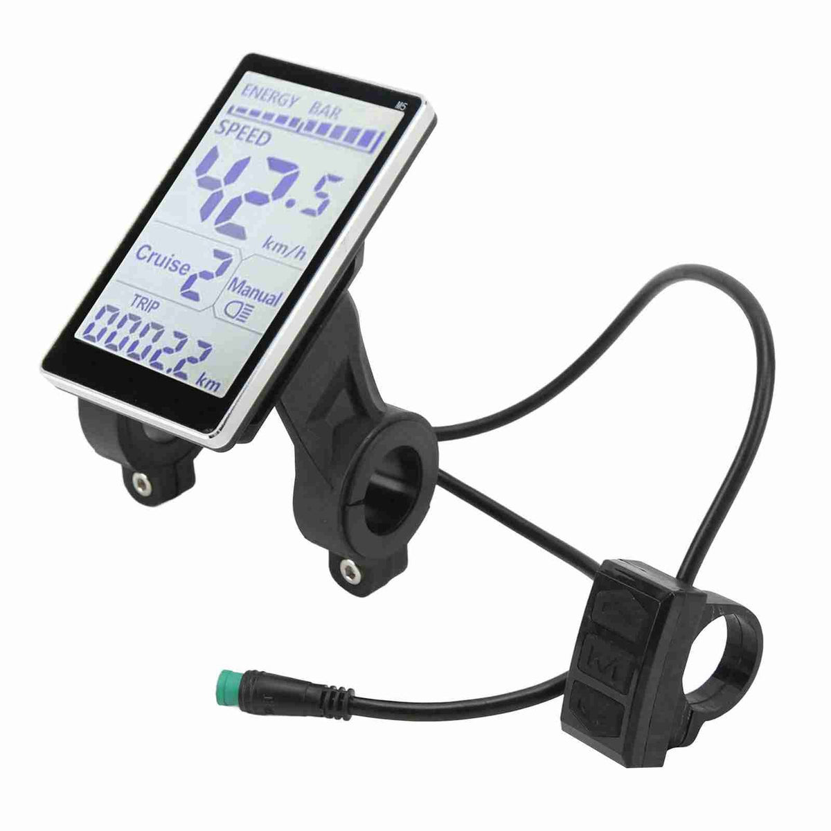 Electric Bike LCD Display 24-60V Speed & Battery Monitor Waterproof