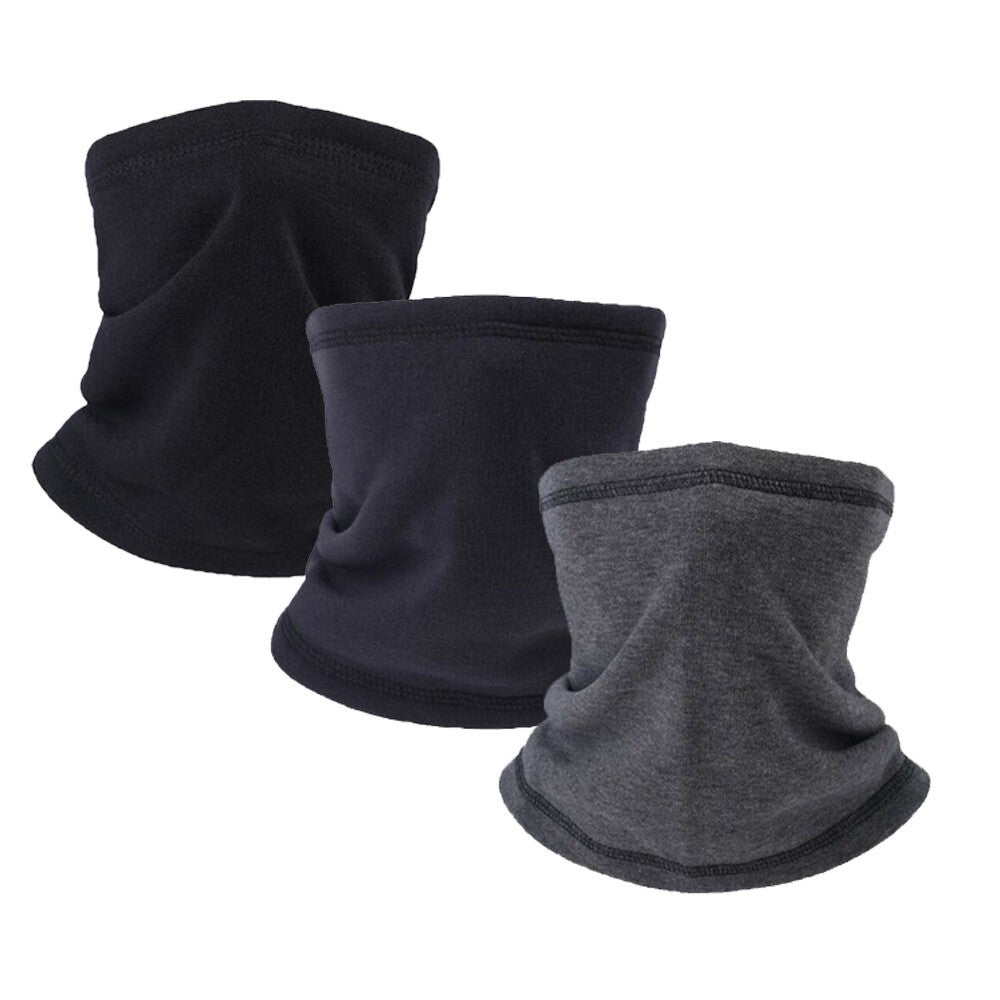 Thermal Fleece Neck Gaiter 3 Pack Winter Face Mask Scarf for Outdoor Sports