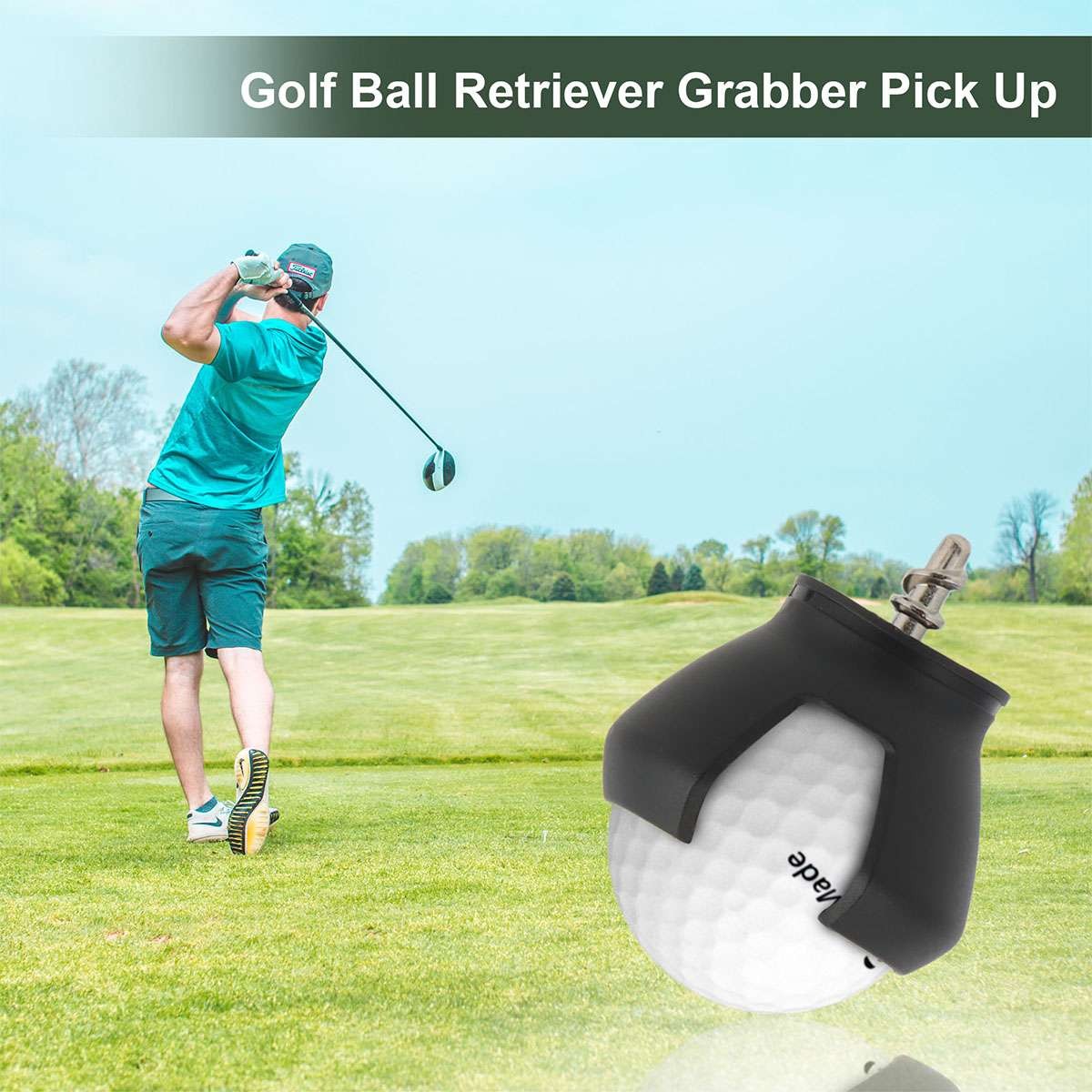 Golf Ball Pick Up Retriever Tool 4 Pack with 3-Claw Design for Putter Grip