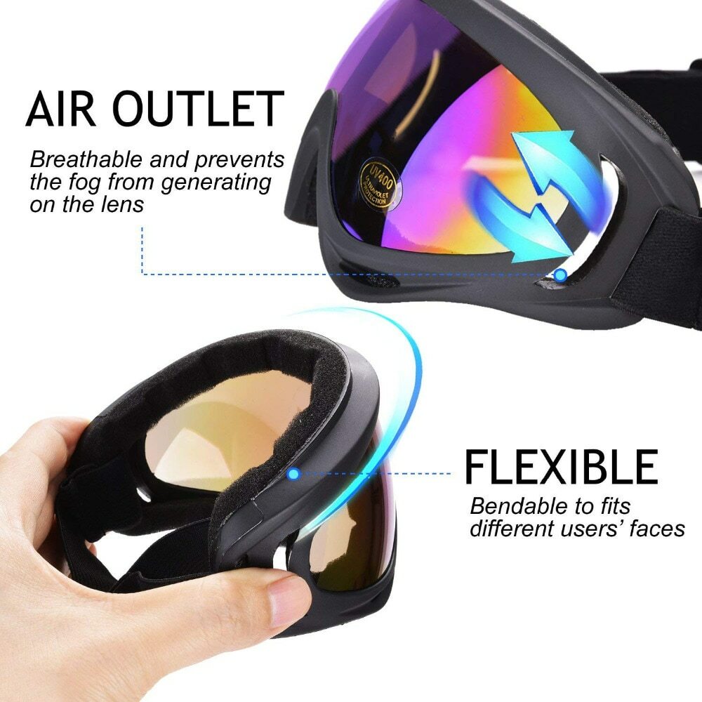 Anti-Fog Ski Goggles Men Women Snowboard Snowmobile UV400 Windproof Snow Sports Gear